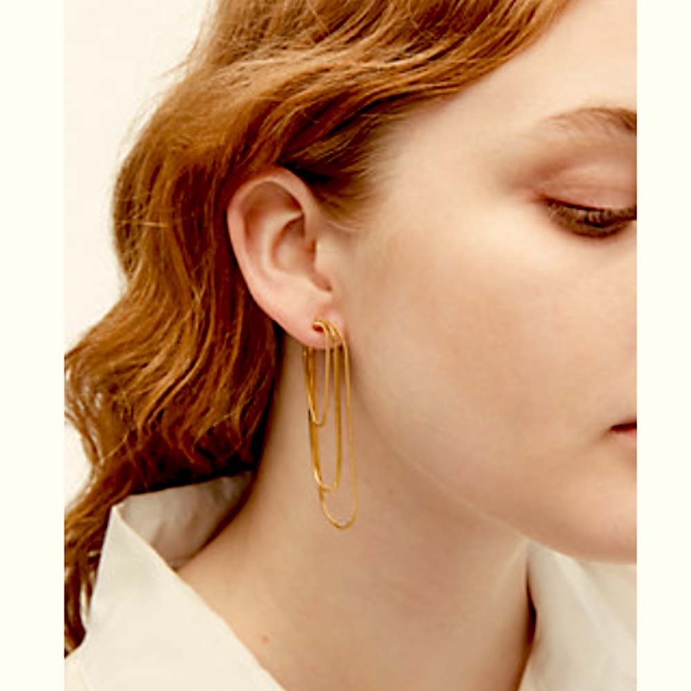 Kate Spade ♠️ “Know The Ropes” Large Snake-Chain Hoop Earrings - Picture 5 of 6